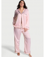 Піжама Сатинова у Рожеву Смужку Victoria’s Secret Glazed Satin Long Pajama Set, Pink Iconic Stripe