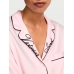 Піжама Сатин Victoria’s Secret Glazed Satin Long Pajama Set,Рожева з вишивкою