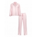 Піжама Сатин Victoria’s Secret Glazed Satin Long Pajama Set,Рожева з вишивкою