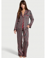 Піжама Сатин Victoria’s Secret Glazed Satin Long Pajama Set, Різнокольорова смужка