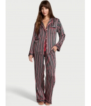 Піжама Сатин Victoria’s Secret Glazed Satin Long Pajama Set, Різнокольорова смужка