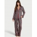 Піжама Сатин Victoria’s Secret Glazed Satin Long Pajama Set, Різнокольорова смужка