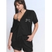 Сатинова Піжама Victoria’s Secret Signature Satin Short Pajama Set, Black with a bow