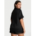 Сатинова Піжама Victoria’s Secret Signature Satin Short Pajama Set, Black with a bow
