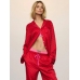 Піжама Сатин Victoria’s Secret Glazed Satin Long Pajama Set, Червона у горох