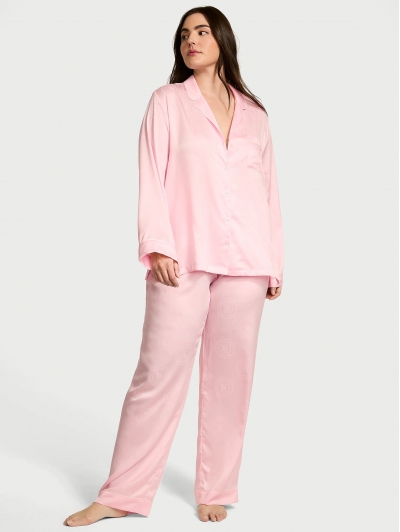 Піжама Сатин Victoria’s Secret Glazed Satin Long Pajama Set, Angel Pink