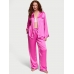 Піжама Сатин Victoria’s Secret Glazed Satin Long Pajama Set, Яскраво-рожева