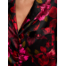Піжама Сатин Victoria’s Secret Glazed Satin Long Pajama Set, Чорна з квітами
