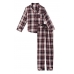 Піжама Victoria's Secret Flannel Long PJ Set, фіолетова клітина