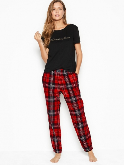 Піжама Victoria's Secret The Lounge PJ, Black Check