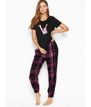 Піжама Victoria's Secret The Lounge PJ, Black V Logo