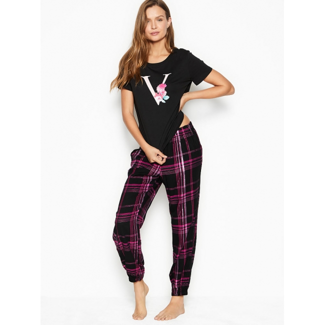 Піжама Victoria's Secret The Lounge PJ, Black V Logo