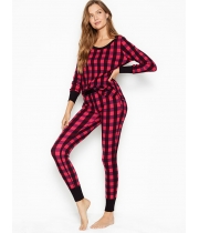 Термо піжама Victoria's Secret Thermal PJ Set, Fuschia Check Plaid