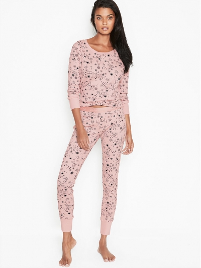 Термо піжама Victoria's Secret Thermal PJ Set, Pink Starry Sky