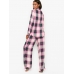 Піжама Victoria's Secret Cotton Printed Flannel Long PJ Set, Біла в клітку