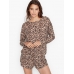 Піжама Victoria's Secret Cozy Knit Short PJ Set, Leopard Print