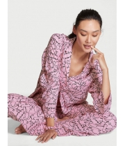 Піжама Victoria's Secret Flannel Long PJ Set, Pink