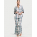 Піжама Victoria's Secret Flannel Long PJ Set, Синя Клітина