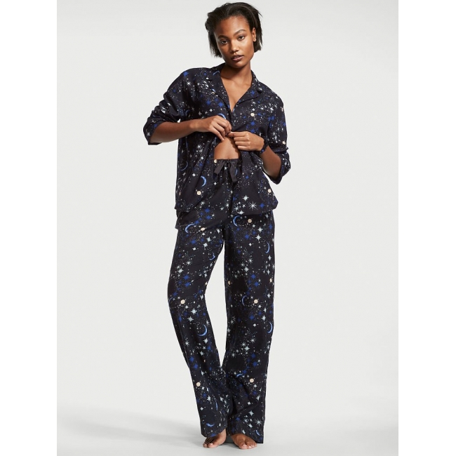 Піжама Victoria's Secret Flannel Long PJ Set, Galaxy
