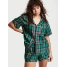 Піжама Victoria's Secret Flannel Short PJ Set, Зелена клітинка