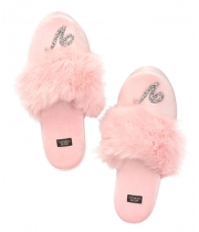 Домашні тапочки Victoria's Secret Velvet Logo Slippers, рожеві