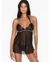 Пеньюар зі Стразами Victoria's Secret Sequin Slip, Black