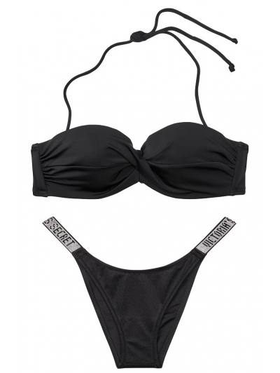 Стильний упальник Бандо Victoria’s Secret Mallorca Twist-front Bandeau чорний