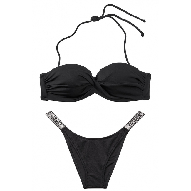 Стильний упальник Бандо Victoria’s Secret Mallorca Twist-front Bandeau чорний