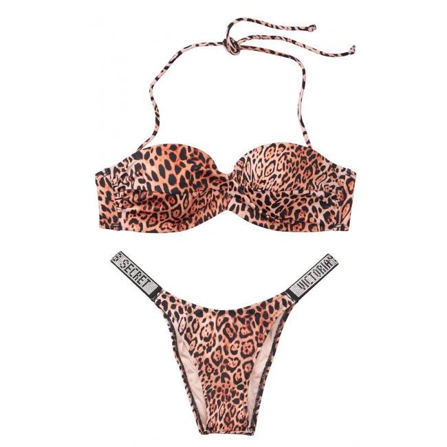 Купальник Бандо Victoria's Secret Mallorca Twist-front Леопардовий