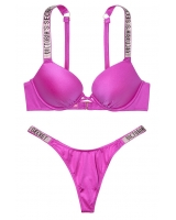 Купальник зі стразами Victoria's Secret Shine Strap Laguna Swim, фуксія