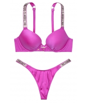 Купальник зі стразами Victoria's Secret Shine Strap Laguna Swim, фуксія