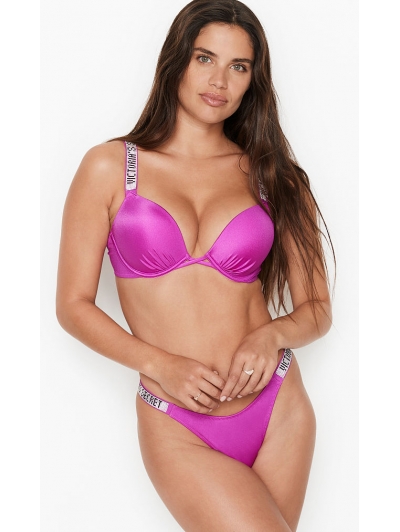 Купальник роздільний із стразами Victoria's Secret Shine Strap Swim у кольорі фуксія