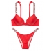 Купальник роздільний із стразами Victoria's Secret Shine Strap Swim червоний з подвійним пушапом