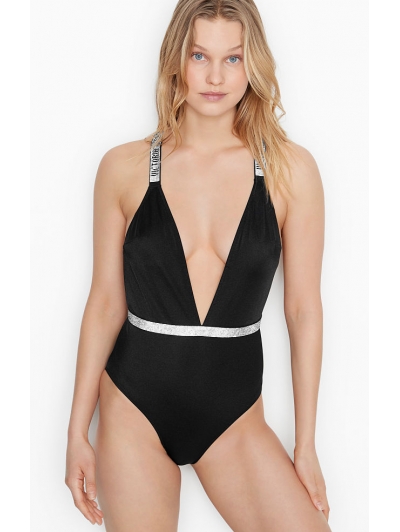 Купальник зі стразами Victoria's Secret Shine Strap чорний