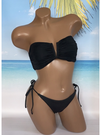 Купальник Бандо Victoria's Secret Bandeau V-wide, чорний