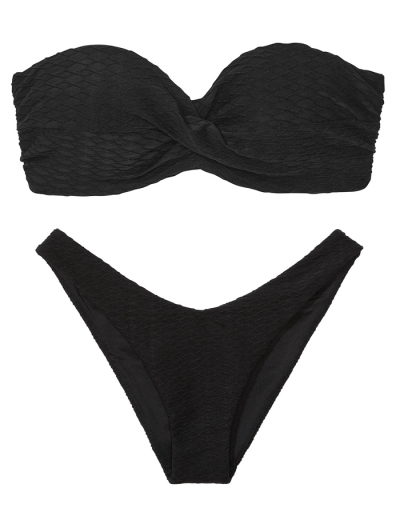 Купальник Бандо Victoria’s Secret Twist Push-Up Bandeau Top & Brazilian Bikini Bottom, чорний