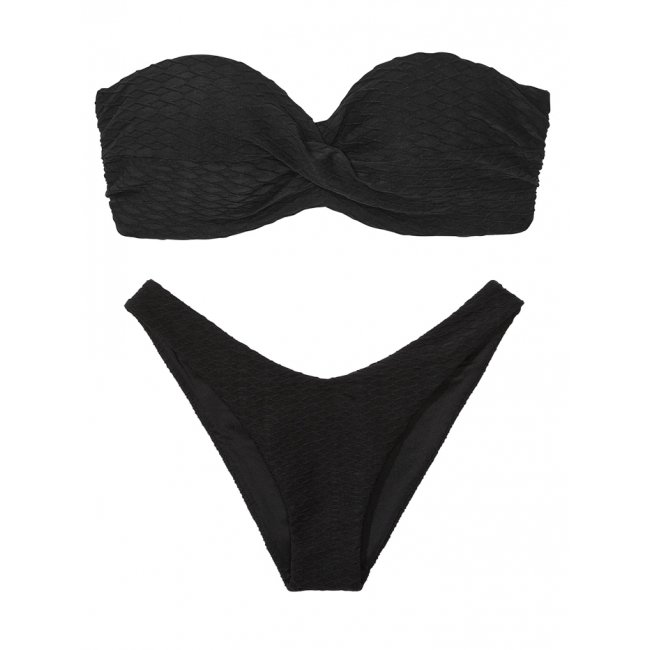 Купальник Бандо Victoria’s Secret Twist Push-Up Bandeau Top & Brazilian Bikini Bottom, чорний