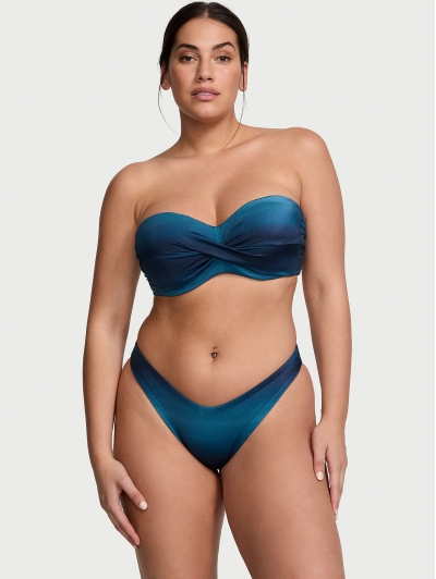 Купальник Бандо Victoria’s Secret Twist Push-Up Bandeau Top & Brazilian Bikini Bottom, синій