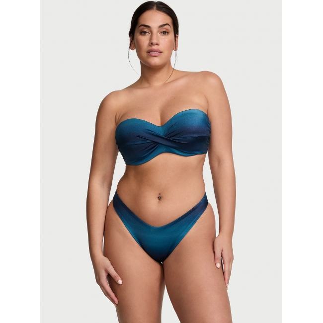 Купальник Бандо Victoria’s Secret Twist Push-Up Bandeau Top & Brazilian Bikini Bottom, синій