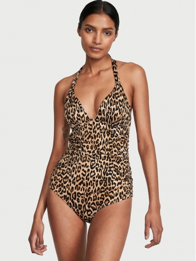 Купальник суцілиний монокіні Victoria’s Secret The Harlow Push-Up One-Piece Swimsuit, Леопардовий