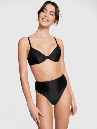Купальник Victoria’s Secret Pink Scoop Push-Up Top & Bikini Bottom, Чорний