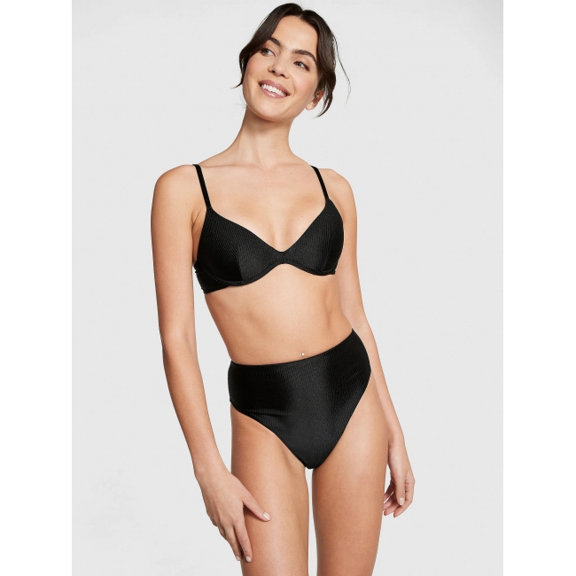 Купальник Victoria’s Secret Pink Scoop Push-Up Top & Bikini Bottom, Чорний