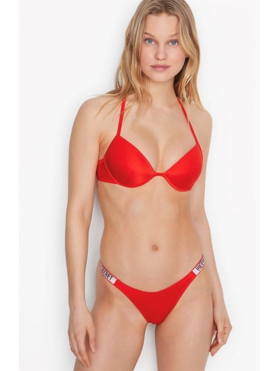 Стильний купальник зі стразами Victoria's Secret Malibu Fabulous Shine Strap Swim, Червоний