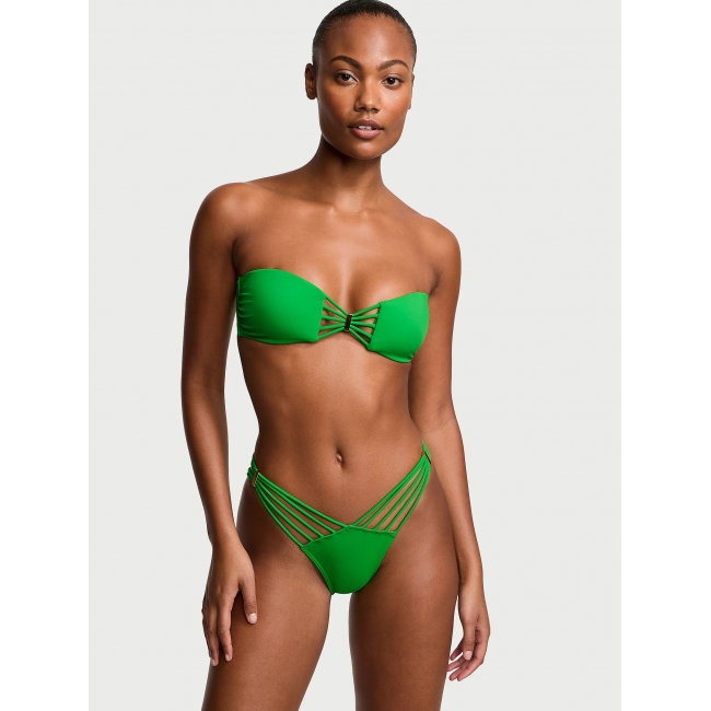 Купальник Бандо Victoria’s Secret Archives Strappy Bandeau Top & Brazilian Bikini Bottom, Зелений