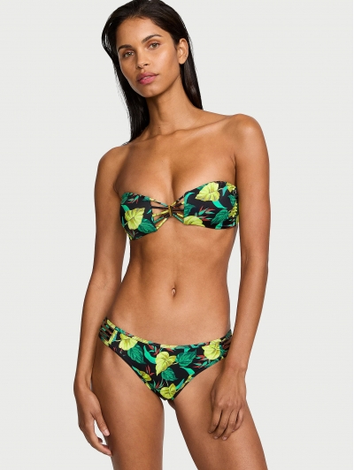 Купальник Бандо Victoria’s Secret Archives Strappy Bandeau Top & Brazilian Bikini Bottom, Vintage Leaves
