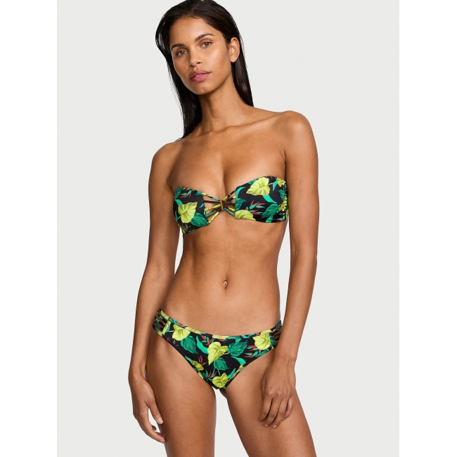 Купальник Бандо Victoria’s Secret Archives Strappy Bandeau Top & Brazilian Bikini Bottom, Vintage Leaves