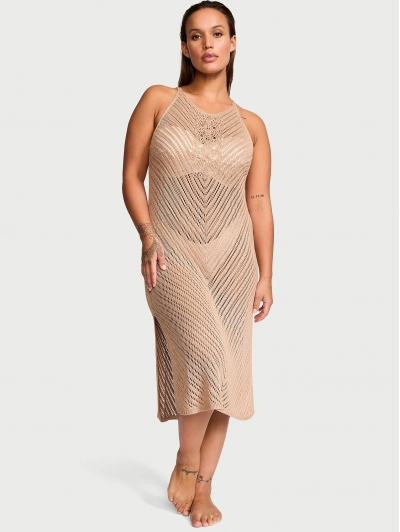 Пляжне Плаття-туніка Victoria’s Secret Crochet Cover-Up Dress, Бежеве