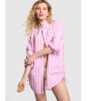 Пляжна Сорочка Victoria’s Secret Pink Cover-Up Shirt, Рожева смужка