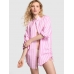 Пляжна Сорочка Victoria’s Secret Pink Cover-Up Shirt, Рожева смужка