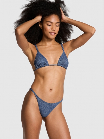 Купальник Victoria’s Secret Pink Triangle Bikini Top & Bikini Bottom, Синій